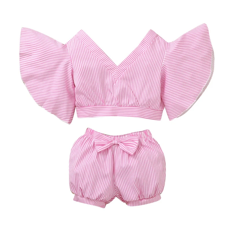 Baywell Baby Girl Clothes Stripe Print Flare Sleeve T-shirt + Shorts 2 Peice Sets Children Kids Girl Clothing Suit 1-6Y
Baywell Baby Girl Clothes Stripe Print Flare Sleeve T-shirt + Shorts 2 Peice Sets Children Kids Girl Clothing Suit 1-6Y