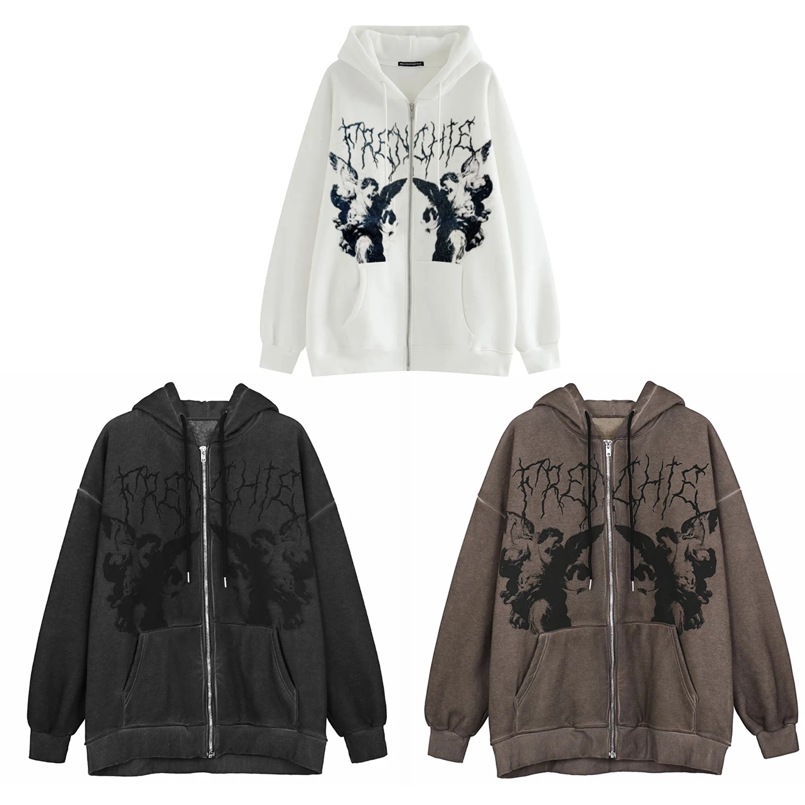 2021 New Oversized Hoodies Autumn Womens Angel Printed Sweatshirts Loose Fit Long Sleeve Zip-up Pullover with Pockets Sweatshirt
2021 New Oversized Hoodies Autumn Womens Angel Printed Sweatshirts Loose Fit Long Sleeve Zip-up Pullover with Pockets Sweatshirt