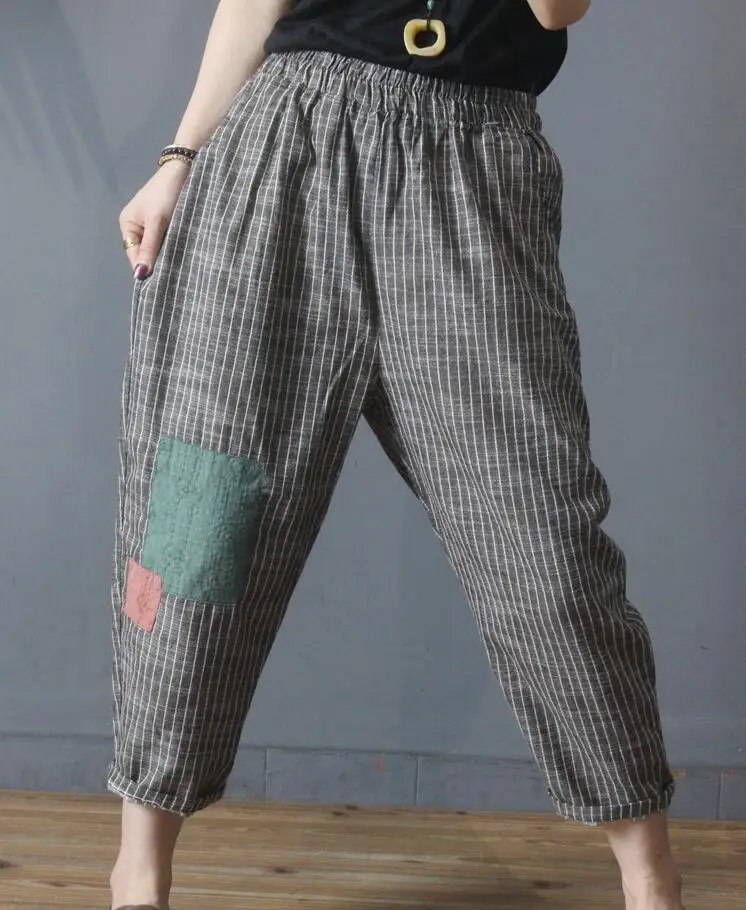 2021 Summer New Arts Women Elastic Waist Calf-length Loose Pants Cotton Linen Vintage Stripe Casual Harem Pants Plus Size 7XL
2021 Summer New Arts Women Elastic Waist Calf-length Loose Pants Cotton Linen Vintage Stripe Casual Harem Pants Plus Size 7XL