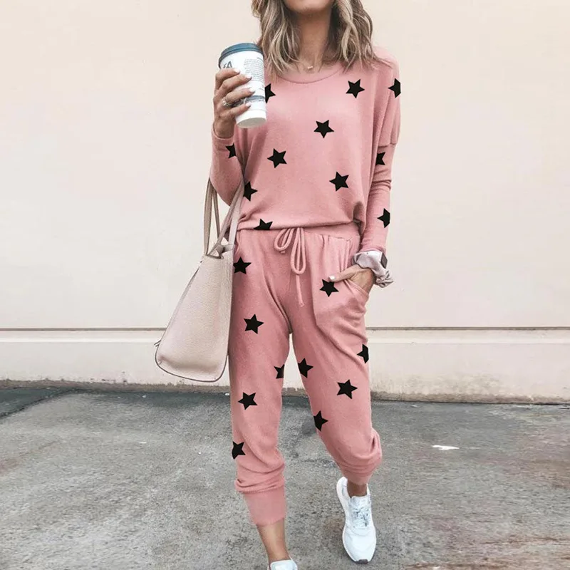 Women's Suit Loose Print Long Sleeve Casual Suit A two-piece suit for women's home wear sport Trousers
Women's Suit Loose Print Long Sleeve Casual Suit A two-piece suit for women's home wear sport Trousers