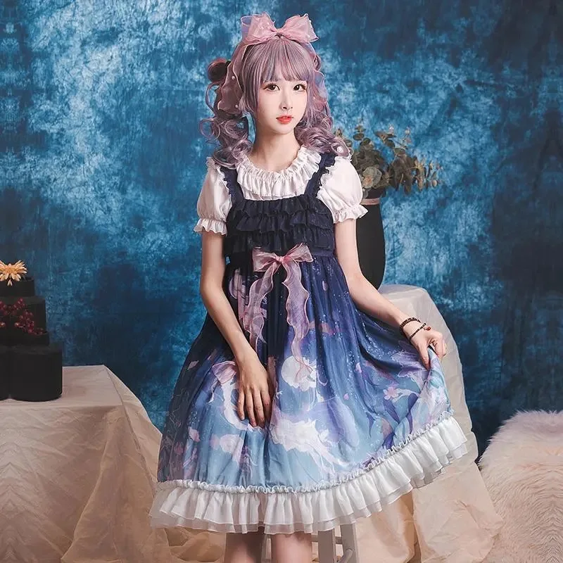Kawaii платье, платье в стиле «лолита» платье без рукавов с АО океанская песня красивое и элегантное милое Косплэй костюм в готическом стиле, в ...
Kawaii платье, платье в стиле «лолита» платье без рукавов с АО океанская песня красивое и элегантное милое Косплэй костюм в готическом стиле, в ...