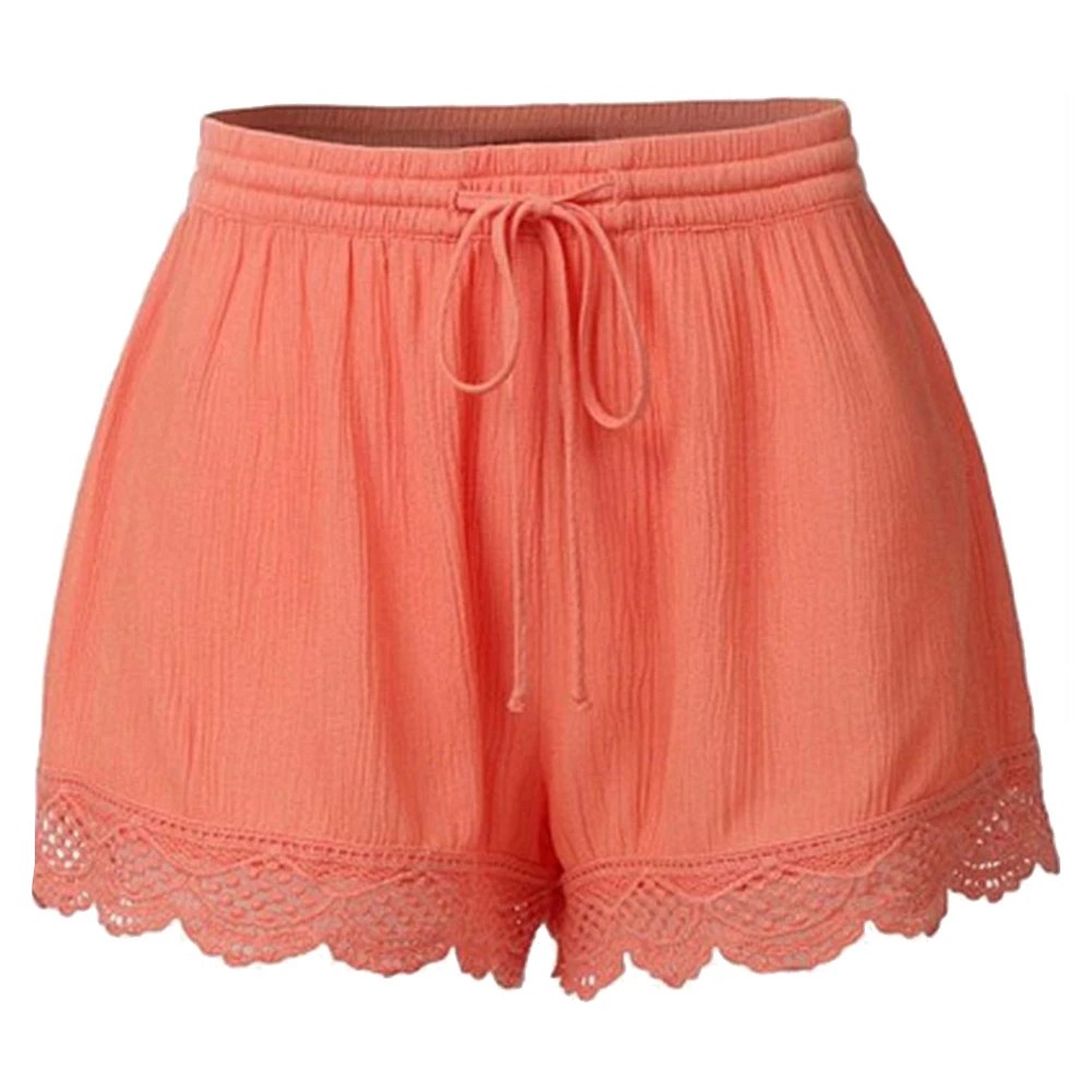 Casual Women Shorts Solid Color Lace Trim girl Short Pants Elastic Drawstring Waist Shorts
Casual Women Shorts Solid Color Lace Trim girl Short Pants Elastic Drawstring Waist Shorts