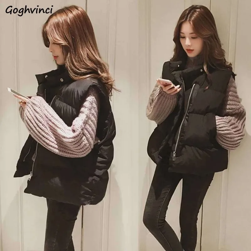 Vests Waistcoats Women Thicken Winter Solid Zipper Womens Windproof Outwear Retro Ulzzang Korean Style Ins Turn-down Collar New
Vests Waistcoats Women Thicken Winter Solid Zipper Womens Windproof Outwear Retro Ulzzang Korean Style Ins Turn-down Collar New