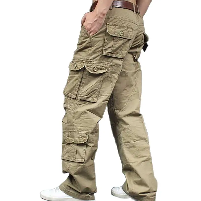 Fashion Cargo Pants Men Casual Cototn Pants Overallls Loose Baggy Straight Trousers Many Pocket Man Clothing Plus Size 
Fashion Cargo Pants Men Casual Cototn Pants Overallls Loose Baggy Straight Trousers Many Pocket Man Clothing Plus Size