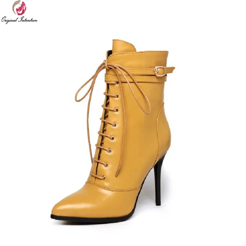 Original Intention New Fashion Women Ankle Boots Fashion Pointed Toe Thin Heels Nice Black Yellow Shoes Woman US Size 4-10.5
Original Intention New Fashion Women Ankle Boots Fashion Pointed Toe Thin Heels Nice Black Yellow Shoes Woman US Size 4-10.5