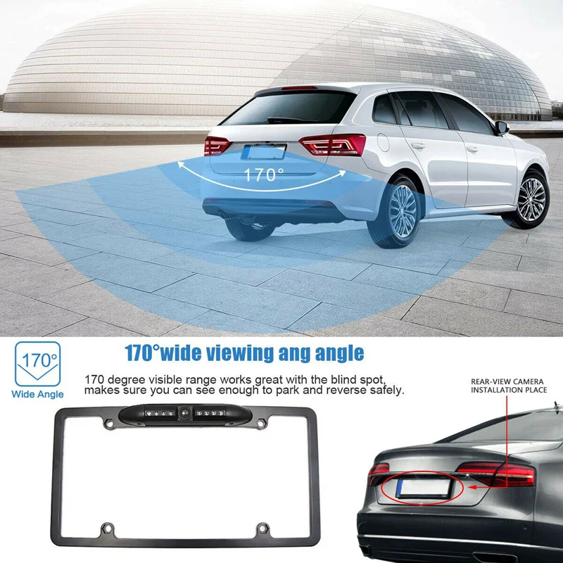 Parking Sensor Radar Backup Reverse Camera Night Vision Car License Plate Frame
Parking Sensor Radar Backup Reverse Camera Night Vision Car License Plate Frame