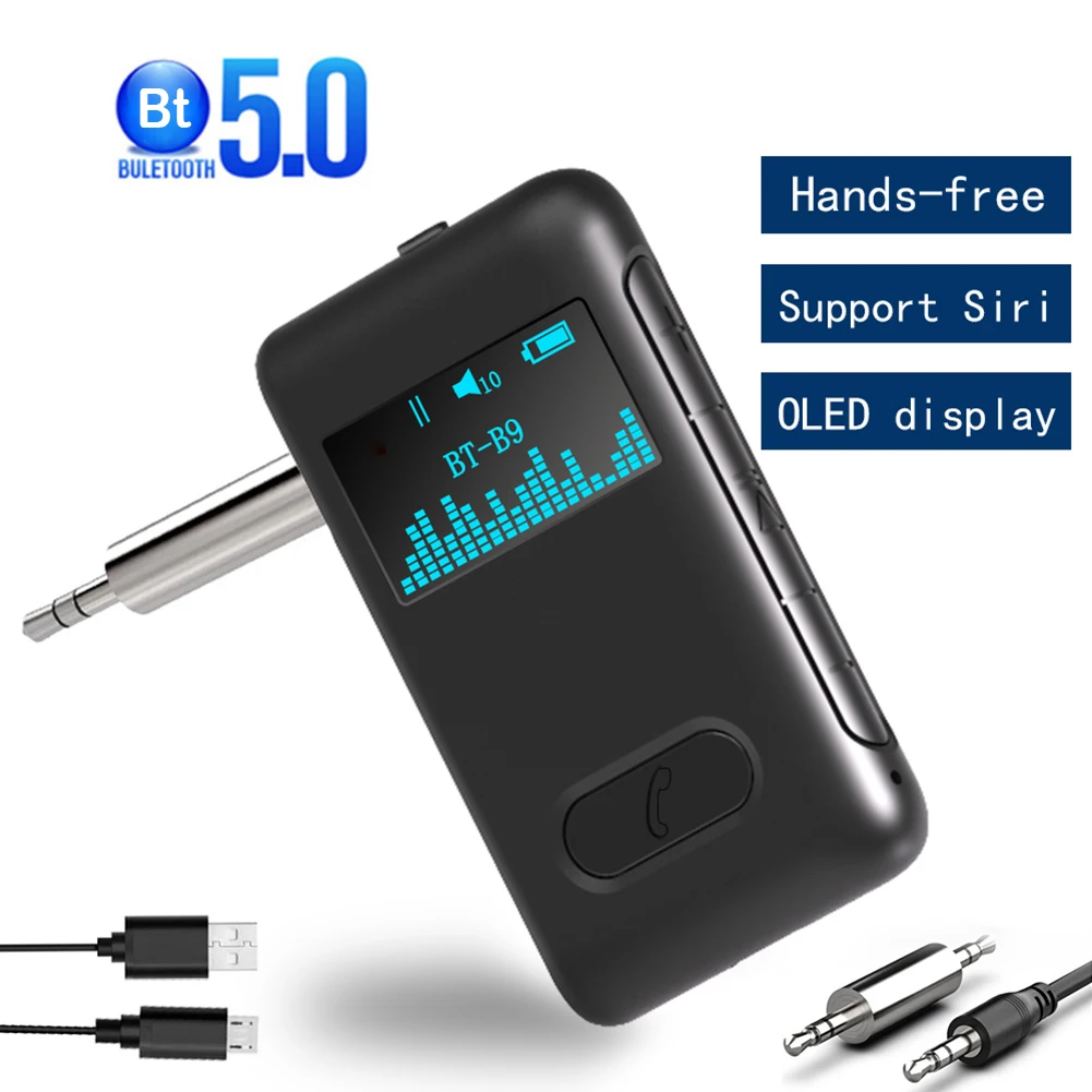 Адаптер B9 3,5 мм 5,0, приемник, OLED-дисплей, стерео, громкая связь, Беспроводная Музыка, аудио для автомобиля, динамика, телевизора
Адаптер B9 3,5 мм 5,0, приемник, OLED-дисплей, стерео, громкая связь, Беспроводная Музыка, аудио для автомобиля, динамика, телевизора