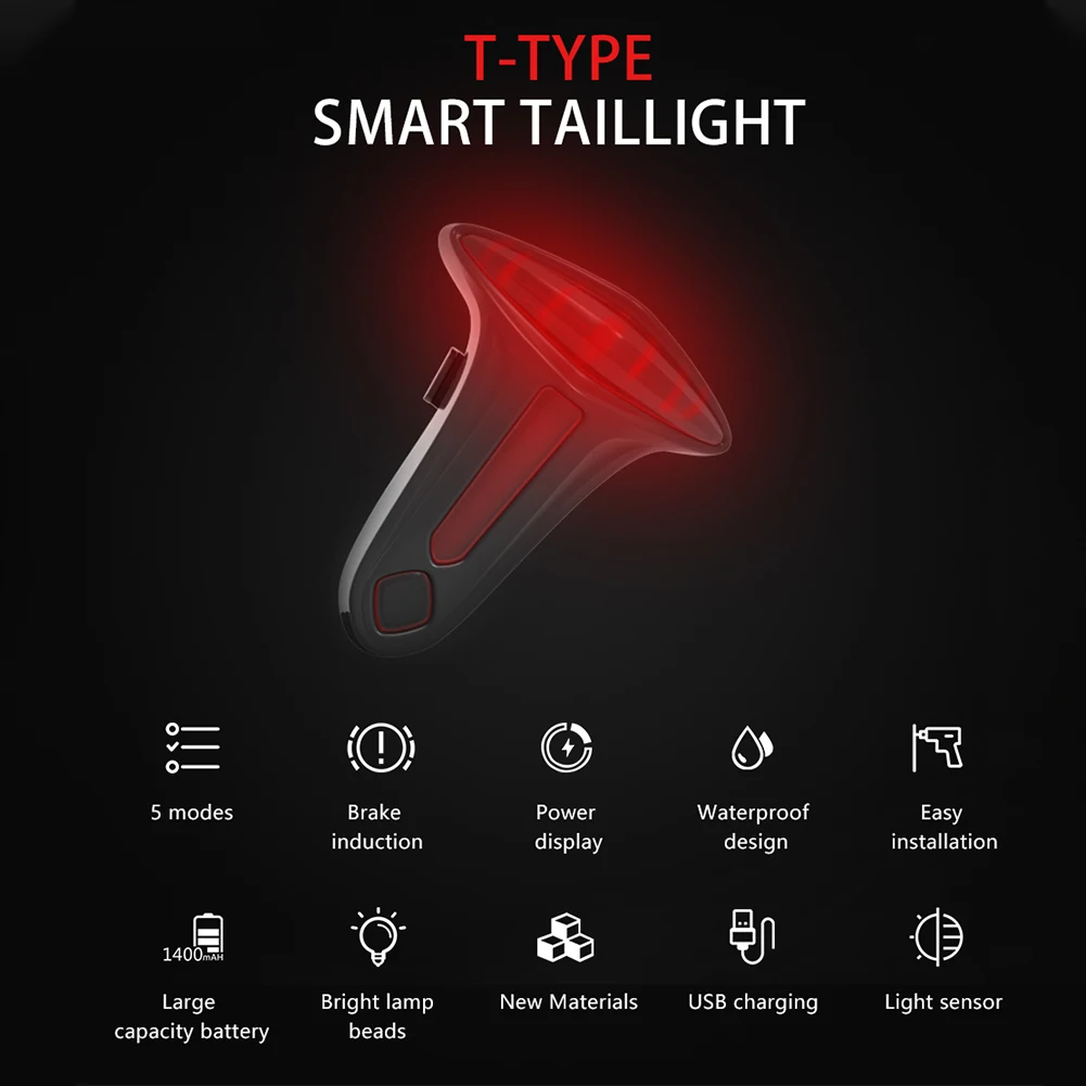 Brake Bicycle Tail Light Auto Star Stop USB Bike Lights LED Cycling Taillight Flashlight For Bike Accessories
Brake Bicycle Tail Light Auto Star Stop USB Bike Lights LED Cycling Taillight Flashlight For Bike Accessories