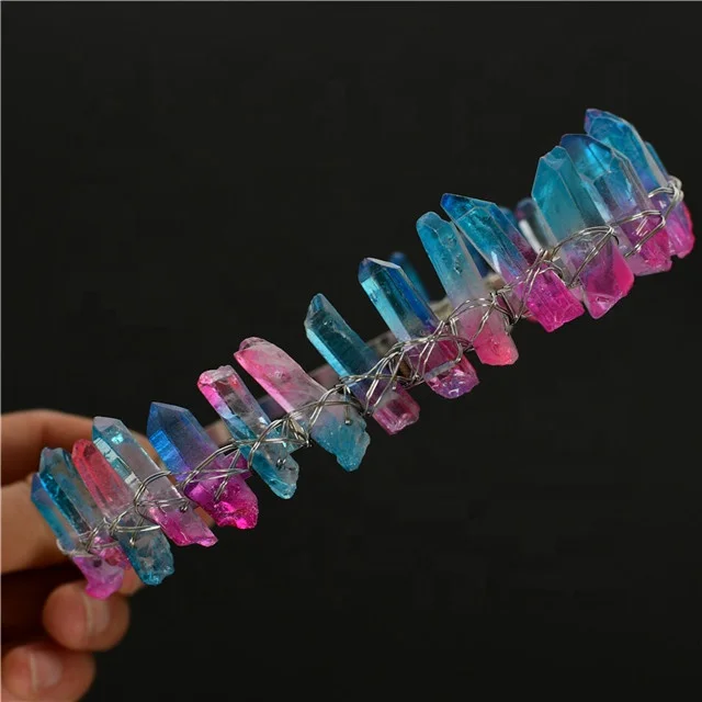 Natural Raw Aura Point Headband Spiritual Healing Crystals for Wedding Gifts 
Natural Raw Aura Point Headband Spiritual Healing Crystals for Wedding Gifts