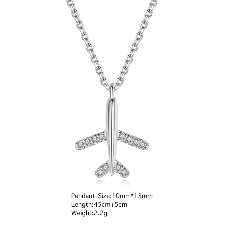 Simple Aircraft Airplane Cubic Zirconia Sterling Silver Pendant Necklace For Women Clavicle Chain Korean Jewelry
Simple Aircraft Airplane Cubic Zirconia Sterling Silver Pendant Necklace For Women Clavicle Chain Korean Jewelry