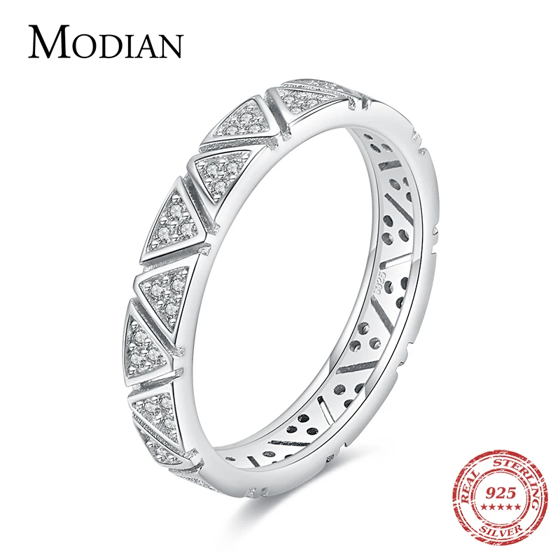 Женские кольца Modian из настоящего серебра 925 пробы круглые классические с десять