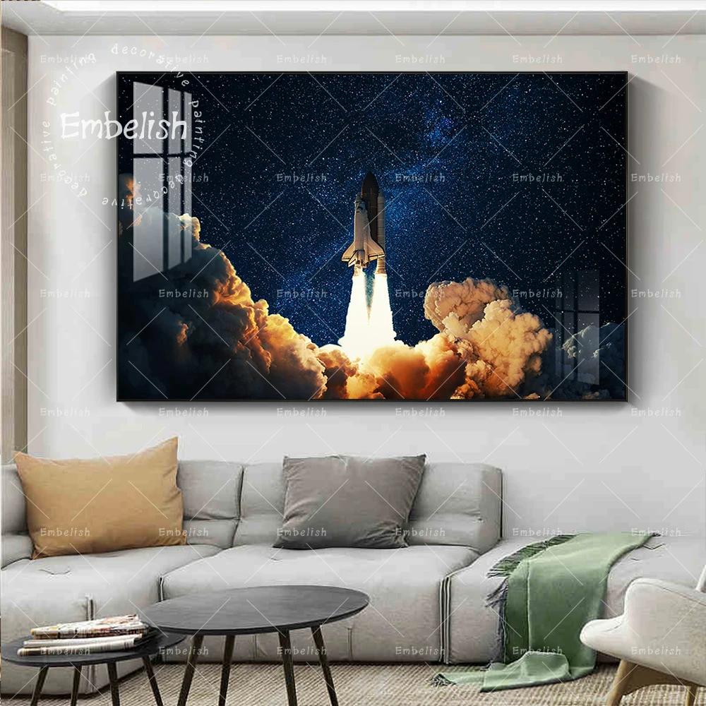 Embelish Rocket Takes Off In The Starry Sky Landscape Wall Art Pictures For Living Room Modern Home Decor Poster Canvas Painting
Embelish Rocket Takes Off In The Starry Sky Landscape Wall Art Pictures For Living Room Modern Home Decor Poster Canvas Painting