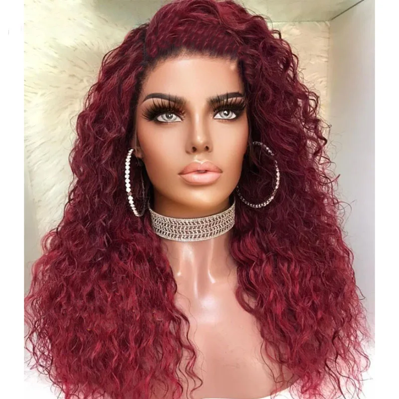 26 Inch Dark Red 99j Kinky Curly Hair Wigs For Black Women Babyhair Natural Hairline Lace Front Wig Synthetic Hair Cosplay Daily
26 Inch Dark Red 99j Kinky Curly Hair Wigs For Black Women Babyhair Natural Hairline Lace Front Wig Synthetic Hair Cosplay Daily