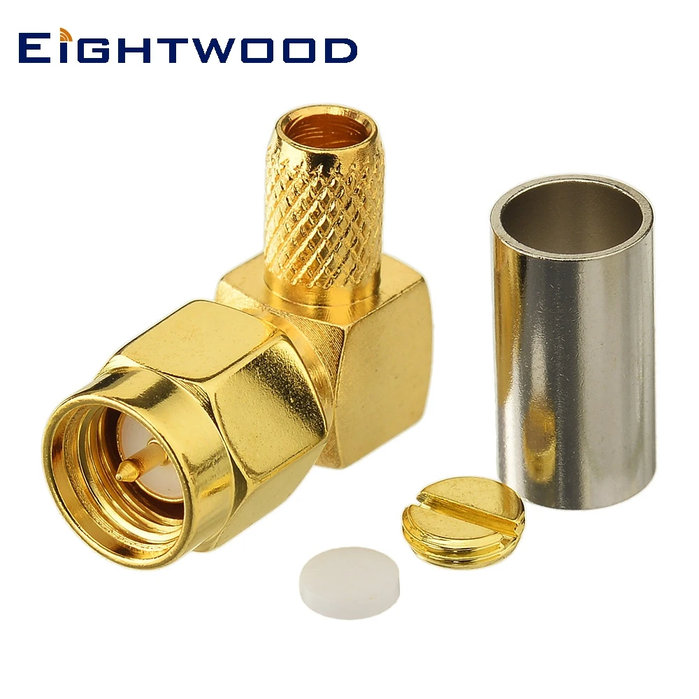 Eightwood SMA штекер RF разъем правый угол для LMR 195 кабель CB Baofeng BF 888s UV 5r UHF Ham радио