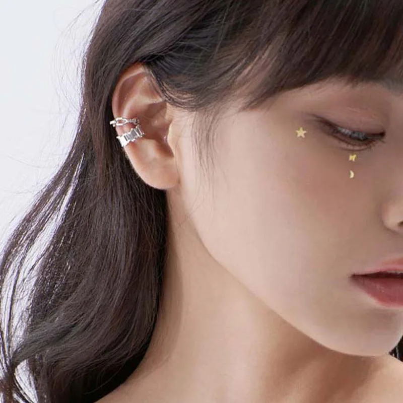 LISM 3pcs/set Silver Color Ear Cuff For Women Without Piercing Earrings Set Earcuff Real Fashion Jewelry Clips | Украшения и