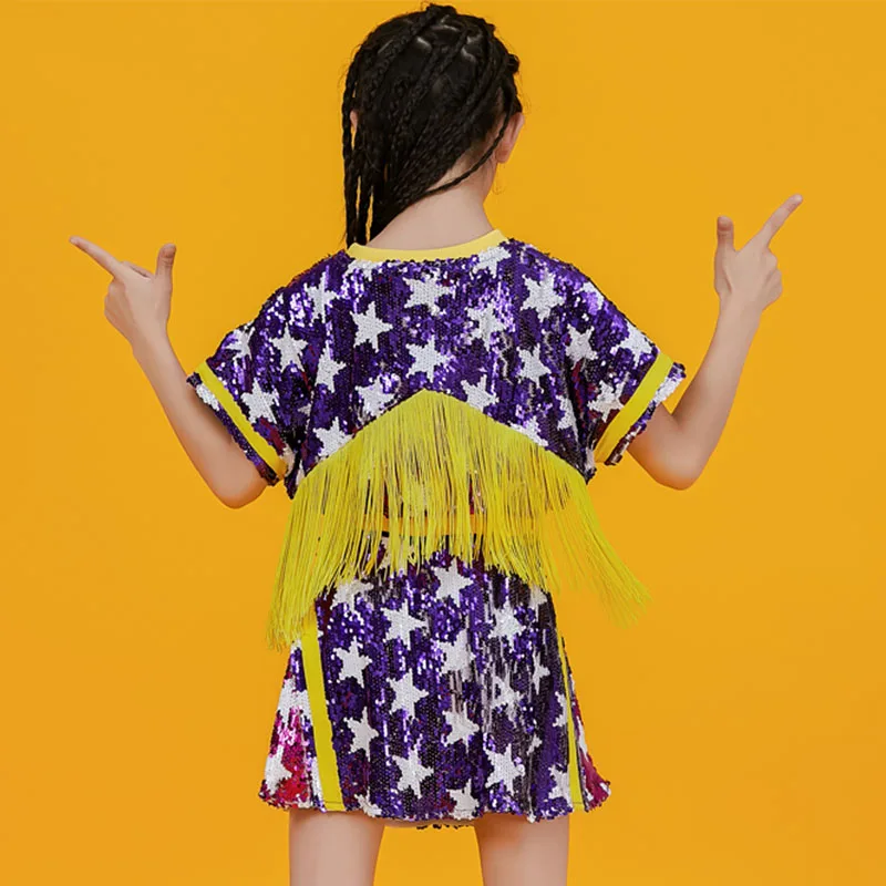 Jazz Fashion Sequin Tassel Top Skirt Cheerleading Performance Costume Girls Hip Hop Dance Clothing Modern Stage Outfit 120-170CM
Jazz Fashion Sequin Tassel Top Skirt Cheerleading Performance Costume Girls Hip Hop Dance Clothing Modern Stage Outfit 120-170CM
