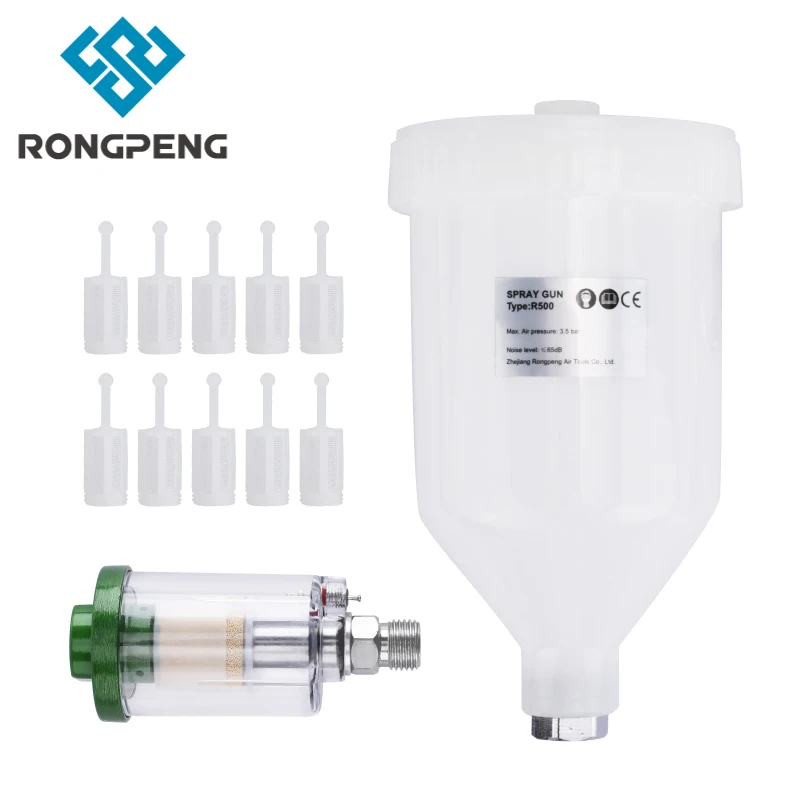RONGPENG Air Spray Gun R500 H827 600ml Paint Cup +In-line Water Trap Filter+Mesh Filter Pneumatic Tool Accessories
RONGPENG Air Spray Gun R500 H827 600ml Paint Cup +In-line Water Trap Filter+Mesh Filter Pneumatic Tool Accessories