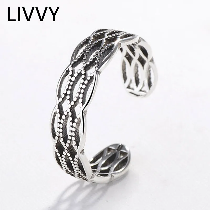 LIVVY Silver Color Creative Hollow Width Rings Fashion Simple Geometric Party Jewelry for Women Adjustable 2021 Trend
LIVVY Silver Color Creative Hollow Width Rings Fashion Simple Geometric Party Jewelry for Women Adjustable 2021 Trend