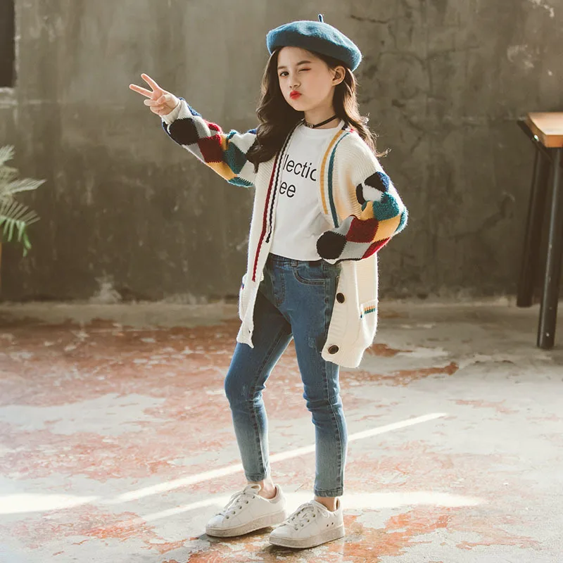 Girl Sweater 2020 Autumn New Girls Knitted Diamond Cardigan Jacket Girl Sweater Children Wear Kids Knit Sweater
Girl Sweater 2020 Autumn New Girls Knitted Diamond Cardigan Jacket Girl Sweater Children Wear Kids Knit Sweater
