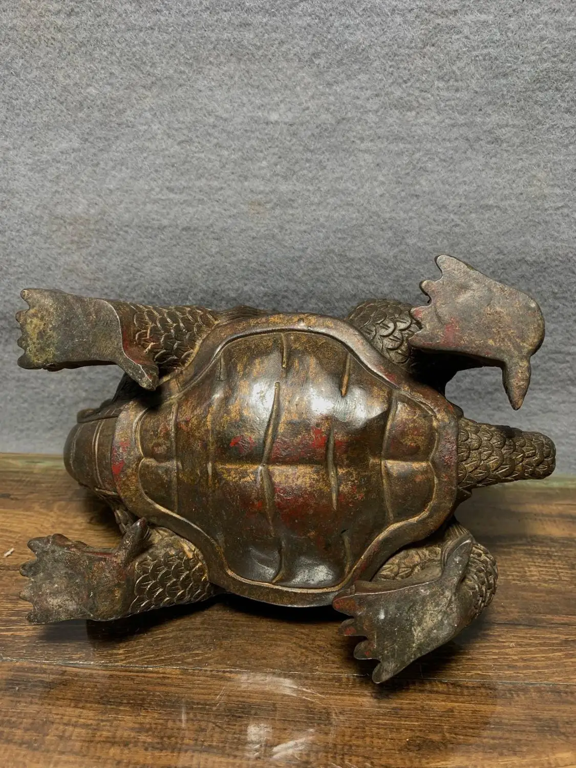 Home Decor 9" Tibet Buddhism Temple Old Copperware Dragon turtle statue God beast incense burner Dragon head turtle body statue
Home Decor 9" Tibet Buddhism Temple Old Copperware Dragon turtle statue God beast incense burner Dragon head turtle body statue