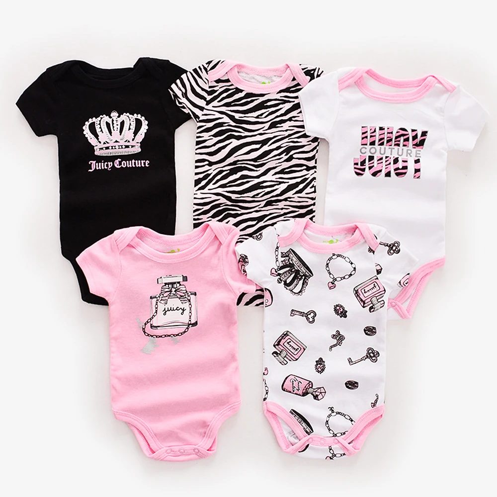 

Newborn Baby Girls Bodysuits Romper Infant Cotton Short Sleeve Boy Letter Clothes Girl Print Suit Born Crawling Baby 0-24M New