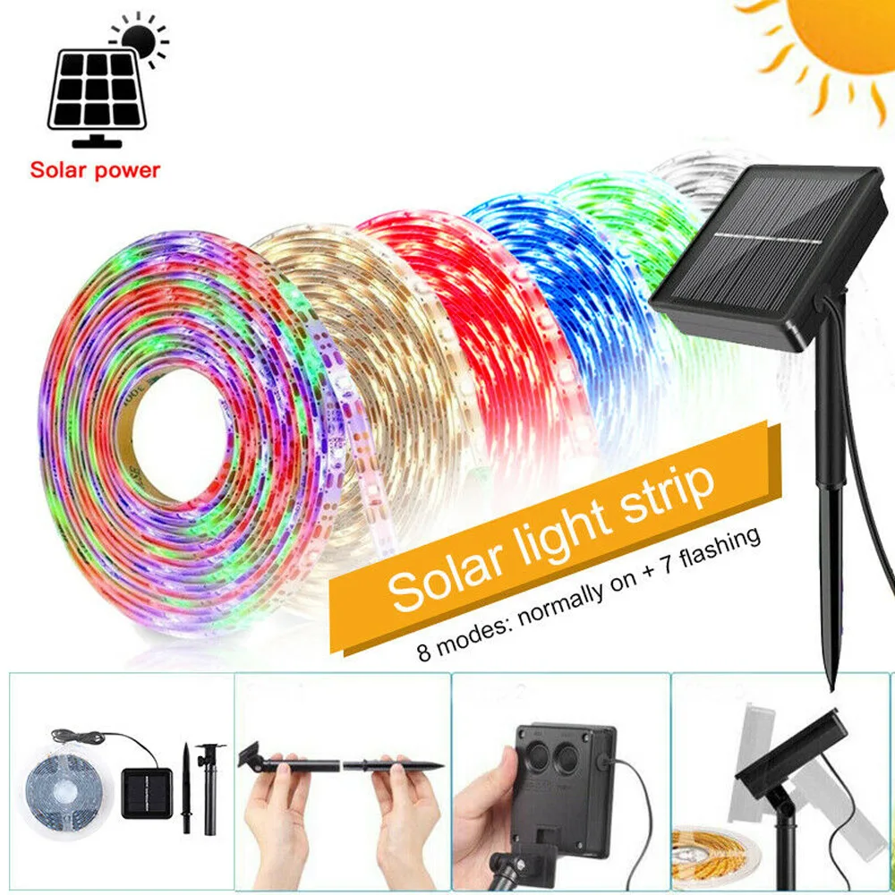 Solar Light Strip Led2835 Outdoor Waterproof Courtyard Decoration Christmas Holiday Seven Color Solar Light-Emitting Light Strip
Solar Light Strip Led2835 Outdoor Waterproof Courtyard Decoration Christmas Holiday Seven Color Solar Light-Emitting Light Strip