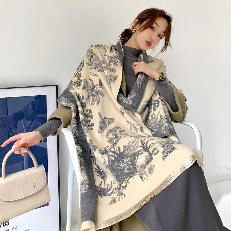 Design Brand Flower Print Winter Scarf Women Cashmere Shawls Wrap Warm Pashmina Hijab Foulard Female Long Scarves Thick Blanket
Design Brand Flower Print Winter Scarf Women Cashmere Shawls Wrap Warm Pashmina Hijab Foulard Female Long Scarves Thick Blanket