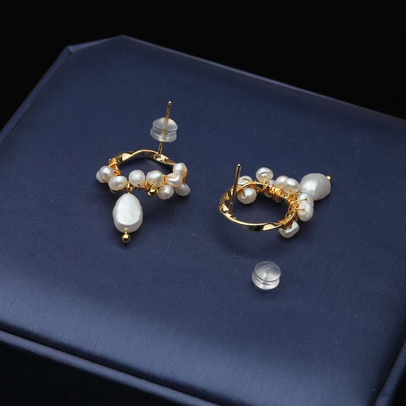 Handmade Natural Fresh Water Pearl Earrings,Real 925 Sterling Silver Pin Earrings For Women Fashion Jewelry Customized
Handmade Natural Fresh Water Pearl Earrings,Real 925 Sterling Silver Pin Earrings For Women Fashion Jewelry Customized