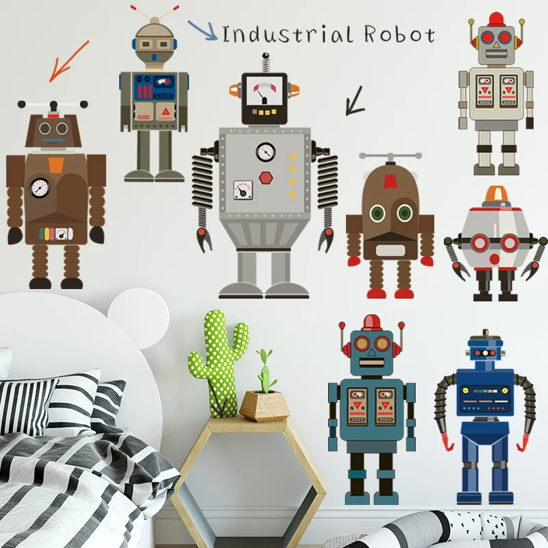 Creative Robot Boy Room Decoration Wall Sticker DIY Cartoon Poster for Kids Bedroom Nursery Wall Art Mural
Creative Robot Boy Room Decoration Wall Sticker DIY Cartoon Poster for Kids Bedroom Nursery Wall Art Mural