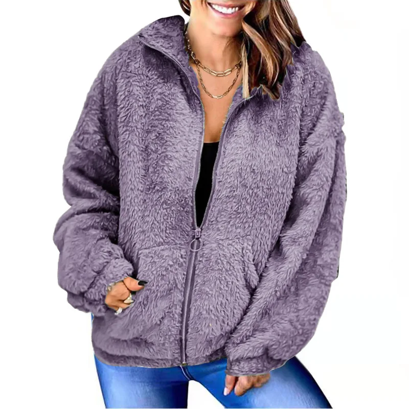 Plush Oversize Zipper Long Warm Fleece Jacket Women's Winter Coat 2021 Turn-down Collar Solid Quilted Fitted Casual Loose Coats
Plush Oversize Zipper Long Warm Fleece Jacket Women's Winter Coat 2021 Turn-down Collar Solid Quilted Fitted Casual Loose Coats