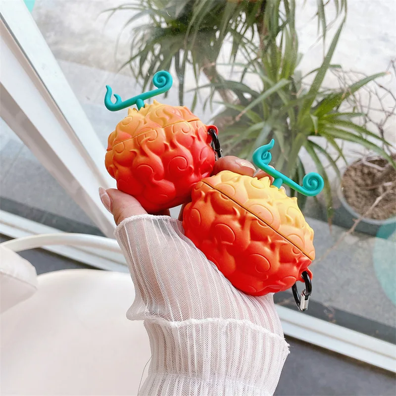 Чехол Devil nut DEVIL FRUIT Mera чехол с фруктами для Airpods 3 2 1 Pro наушников 3D Мягкий