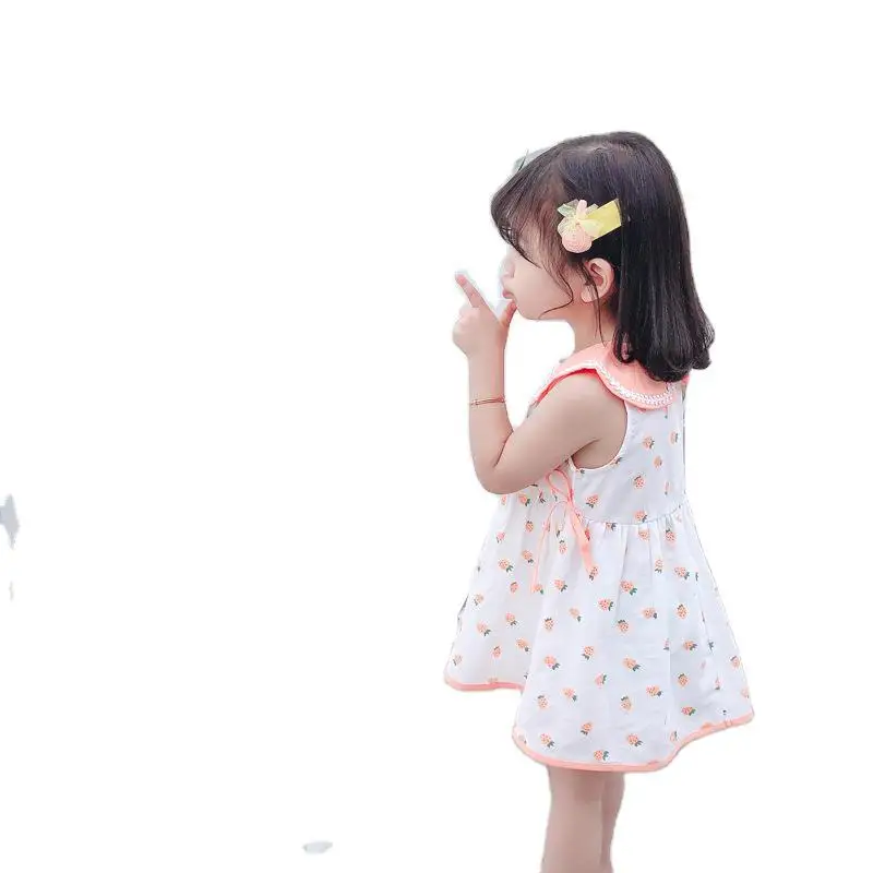 2021 Summer Girl Dress strawberry print Girls sleeveless Dresses 1-7 Years Baby Kids Clothes Peter Pan collar Children Clothes
2021 Summer Girl Dress strawberry print Girls sleeveless Dresses 1-7 Years Baby Kids Clothes Peter Pan collar Children Clothes