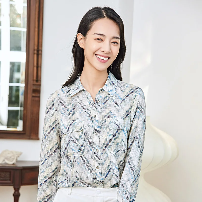 Woman Floral Spring Autumn Blouses 2021 100% Silk Georgette Long Sleeved Mulberry Silk Printed Blouse Shirts Top
Woman Floral Spring Autumn Blouses 2021 100% Silk Georgette Long Sleeved Mulberry Silk Printed Blouse Shirts Top