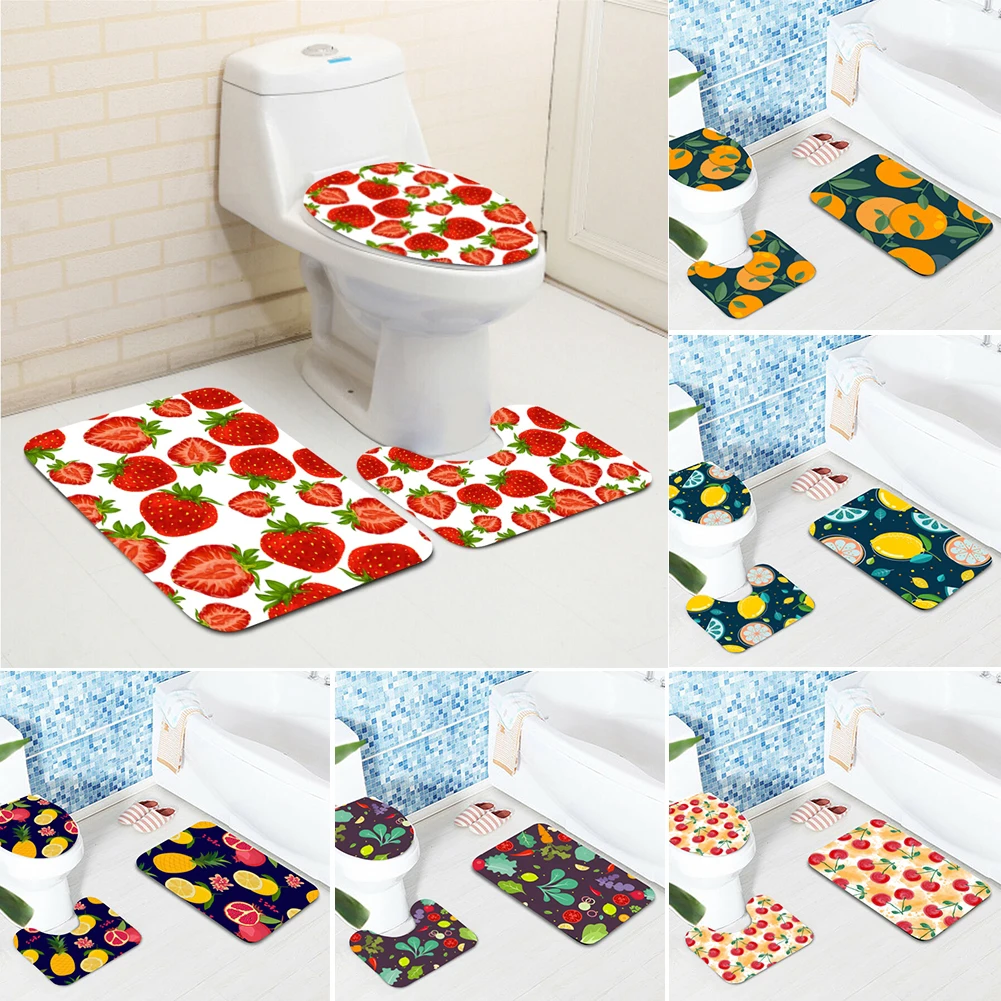 Summer Cool Fruit Style Home Bathroom Decor 3 Piece Set U-shaped Pad Bath Non-Slip Mat Toilet Seat Cover Combine
Summer Cool Fruit Style Home Bathroom Decor 3 Piece Set U-shaped Pad Bath Non-Slip Mat Toilet Seat Cover Combine