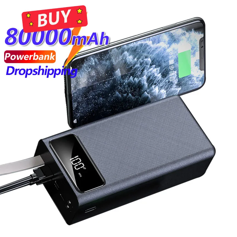 80000mAh Power Bank Portable Charger Outdoor Power Bank Digital Display USB LED Light Fast Charging for Xiaomi Samsung IPhone
80000mAh Power Bank Portable Charger Outdoor Power Bank Digital Display USB LED Light Fast Charging for Xiaomi Samsung IPhone