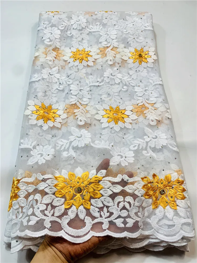 New 100% Cotton Swiss Voile Lace With Stones African Lace Fabric 5 Yards For Nigerian Wedding FYI344
New 100% Cotton Swiss Voile Lace With Stones African Lace Fabric 5 Yards For Nigerian Wedding FYI344