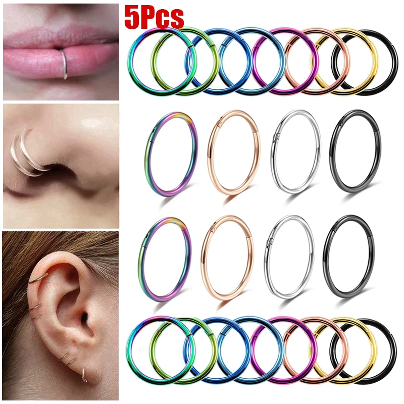 5Pcs Surgical Steel Small Septum Nose Rings Mixed Color Body Clips Hoop For Women Men Cartilage Piercing Jewelry
5Pcs Surgical Steel Small Septum Nose Rings Mixed Color Body Clips Hoop For Women Men Cartilage Piercing Jewelry