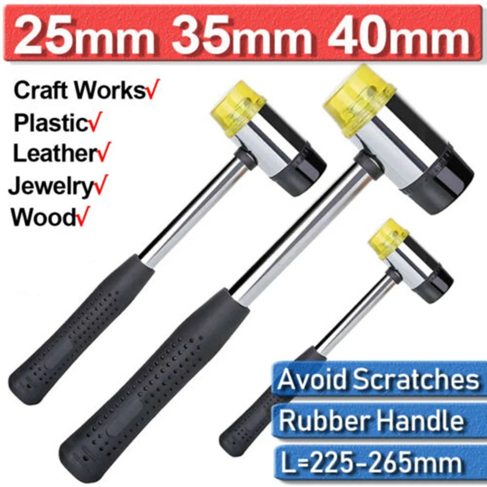 25-40mm Nonslip Double Face Tap Rubber Hammer Multifunctional Glazing Window Beads Hammers Nylon Head Rubber Mallet
25-40mm Nonslip Double Face Tap Rubber Hammer Multifunctional Glazing Window Beads Hammers Nylon Head Rubber Mallet