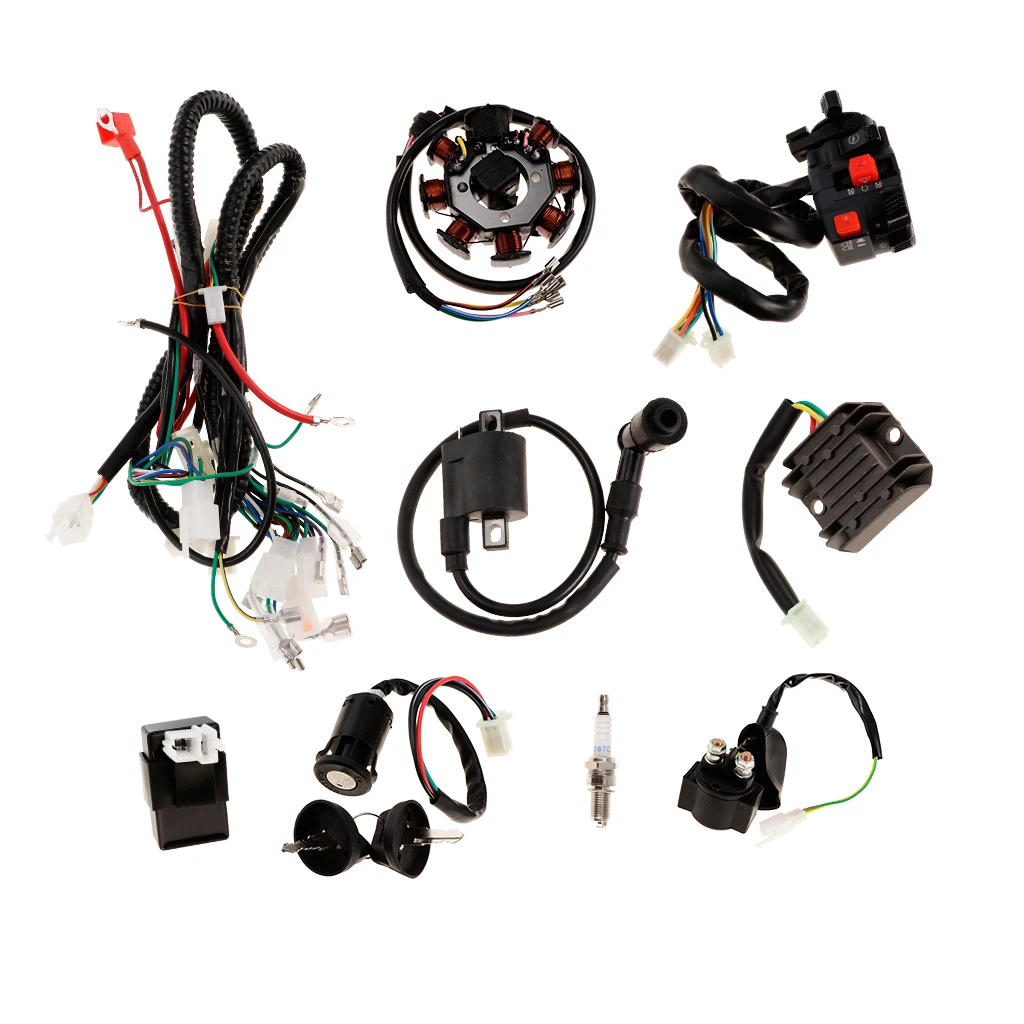 Complete Electric Stator Engine Wiring Harness Loom CDI Coil for 125cc-250cc Quad Dirt Bike ATV Buggy Go Karts 4 Wheelers
Complete Electric Stator Engine Wiring Harness Loom CDI Coil for 125cc-250cc Quad Dirt Bike ATV Buggy Go Karts 4 Wheelers