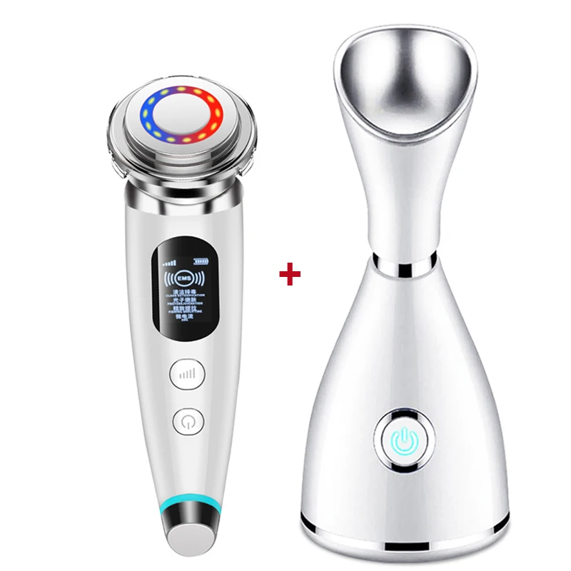 EMS Facial Massager Microcurrent Face Lift Device Led Light Therapy Wrinkle Remover Skin Rejuvenation Hot Spa Facial Steamer
EMS Facial Massager Microcurrent Face Lift Device Led Light Therapy Wrinkle Remover Skin Rejuvenation Hot Spa Facial Steamer