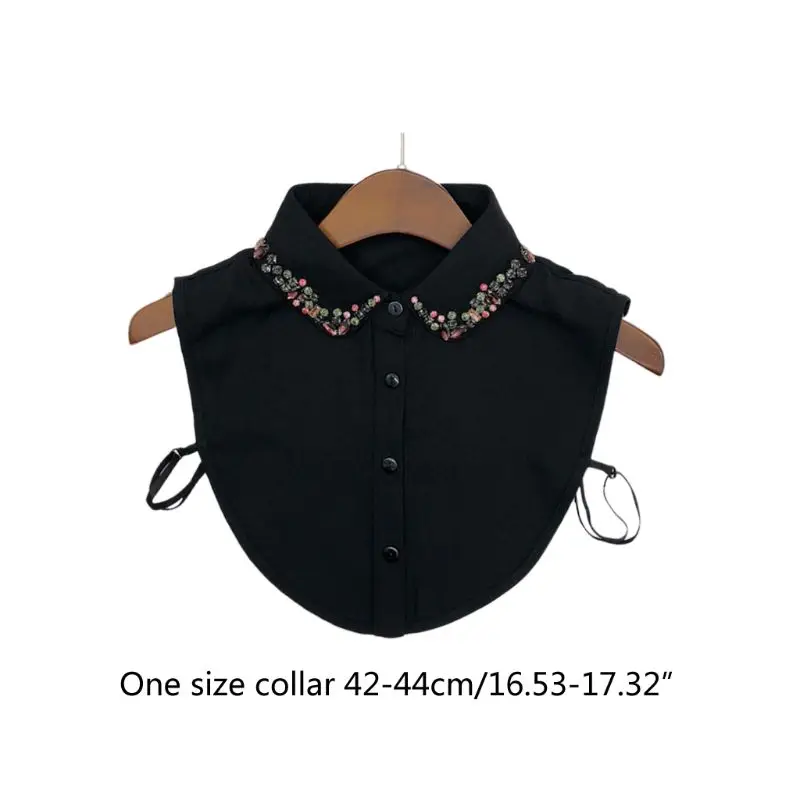 Women Chiffon Lapel Detachable Fake Collar Beads Colorful Glass Drill Half Shirt PXPB
Women Chiffon Lapel Detachable Fake Collar Beads Colorful Glass Drill Half Shirt PXPB