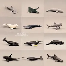 Sea Animal Model Blue Gray Whale Sperm Whale Shark Dolphin Manta Rays Oceans World DIY Epoxy Mini Figurine Action Figures Toys