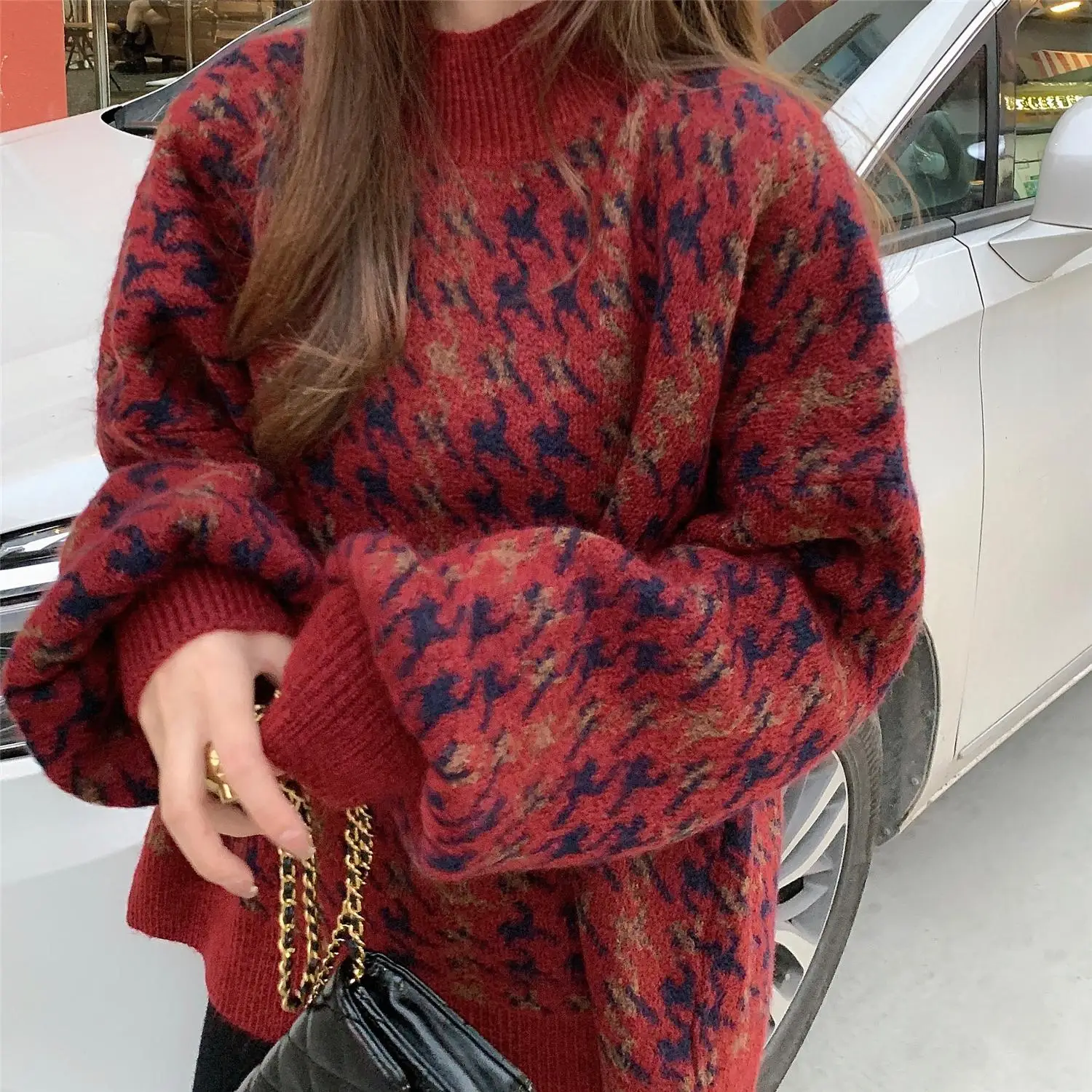 Make firm offers ~ M retro plover case half a turtleneck female relaxed joker thick soft coat