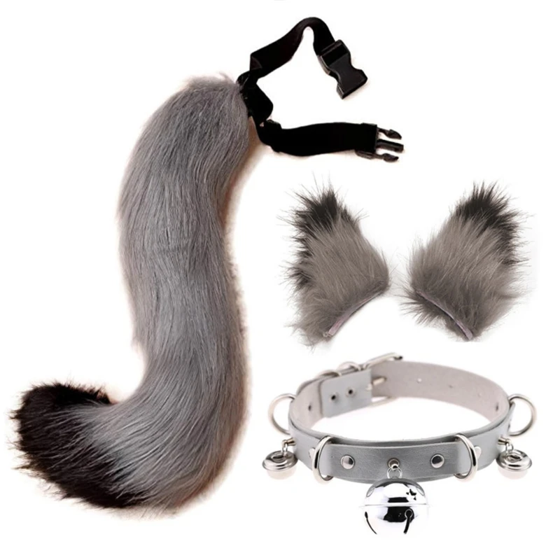 Faux Fur Kitten Wolf Long Tail Ears Hair Clips and Faux Leather Neck Collar Choker Set Halloween Party Cosplay Costume M24 21
Faux Fur Kitten Wolf Long Tail Ears Hair Clips and Faux Leather Neck Collar Choker Set Halloween Party Cosplay Costume M24 21