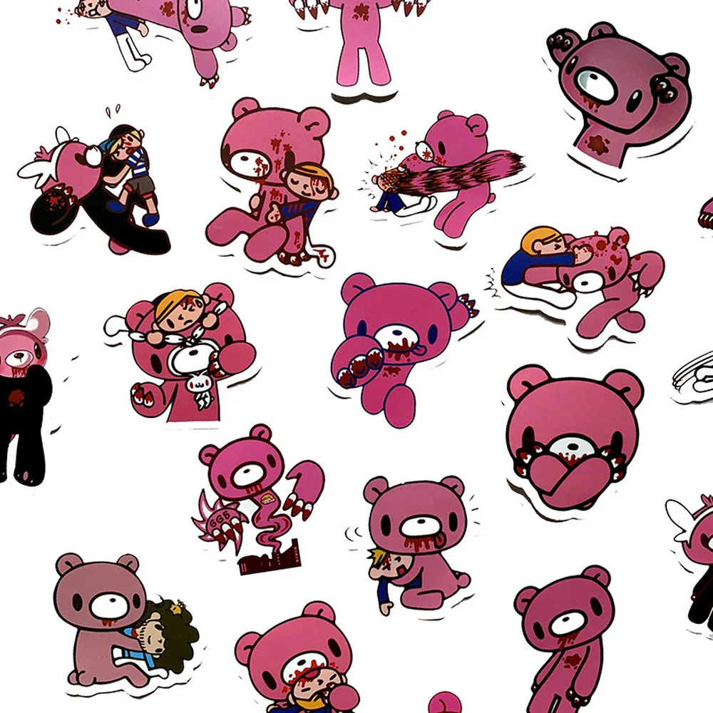 50PCS Cartoon Pink Angry Bears Stickers Anime for Laptop Luggage Motorcycle Phone Skateboard Car Kids Pegatinas | Игрушки и хобби
