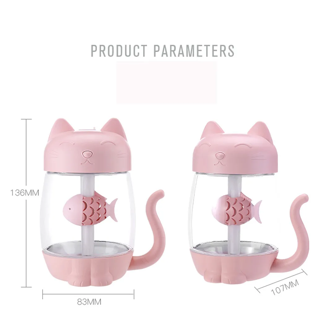 Cat Ultrasonic Air Humidifier With Mini Fan Light Aroma Essential Humidifier Oil Diffuser Ultrasonic Cool Mist Car#dg4
Cat Ultrasonic Air Humidifier With Mini Fan Light Aroma Essential Humidifier Oil Diffuser Ultrasonic Cool Mist Car#dg4
