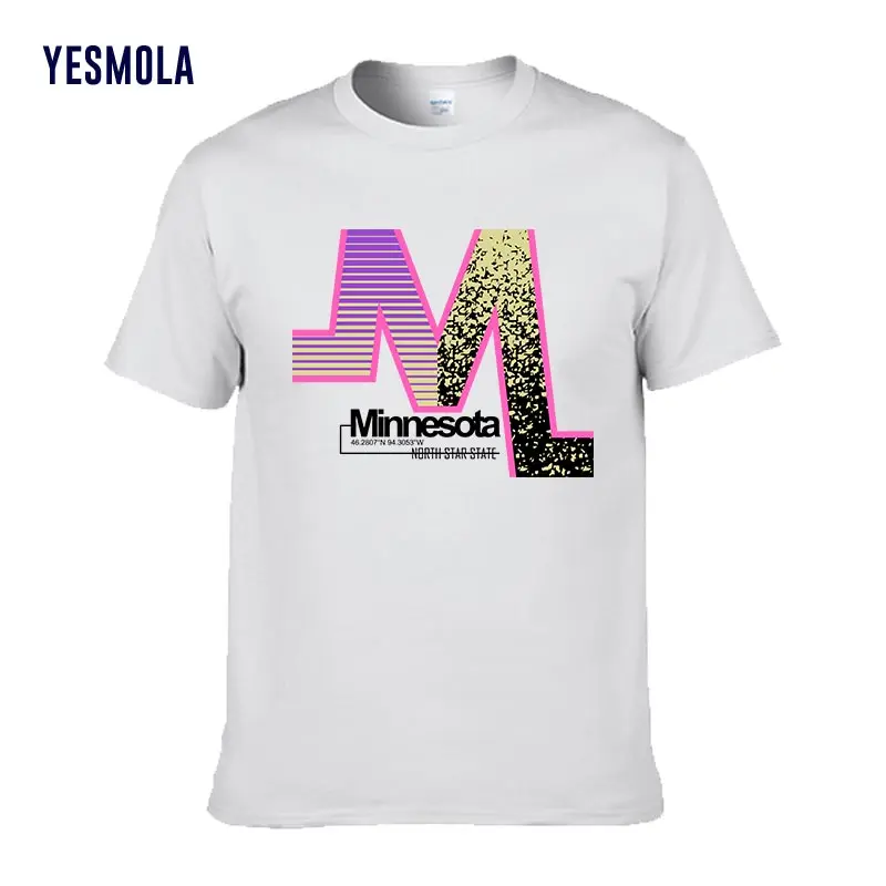 YESMOLA Custom T-shirt Printed Letter Minnesota Fashion Design Cotton Tops Tee for Men Female Summer Short-sleeved
YESMOLA Custom T-shirt Printed Letter Minnesota Fashion Design Cotton Tops Tee for Men Female Summer Short-sleeved