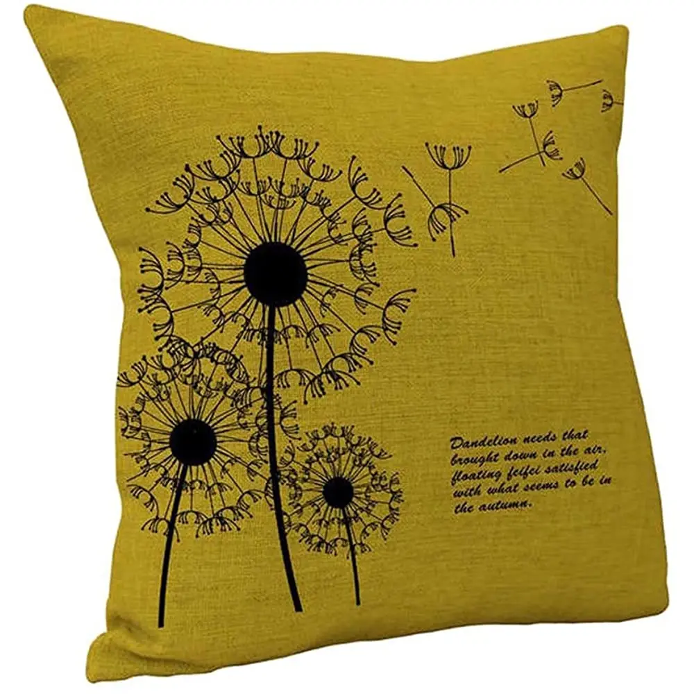 Nunubee Cotton Linen Decorative Throw Pillow Case Sofa Cushion Cover Yellow Dandelion
Nunubee Cotton Linen Decorative Throw Pillow Case Sofa Cushion Cover Yellow Dandelion