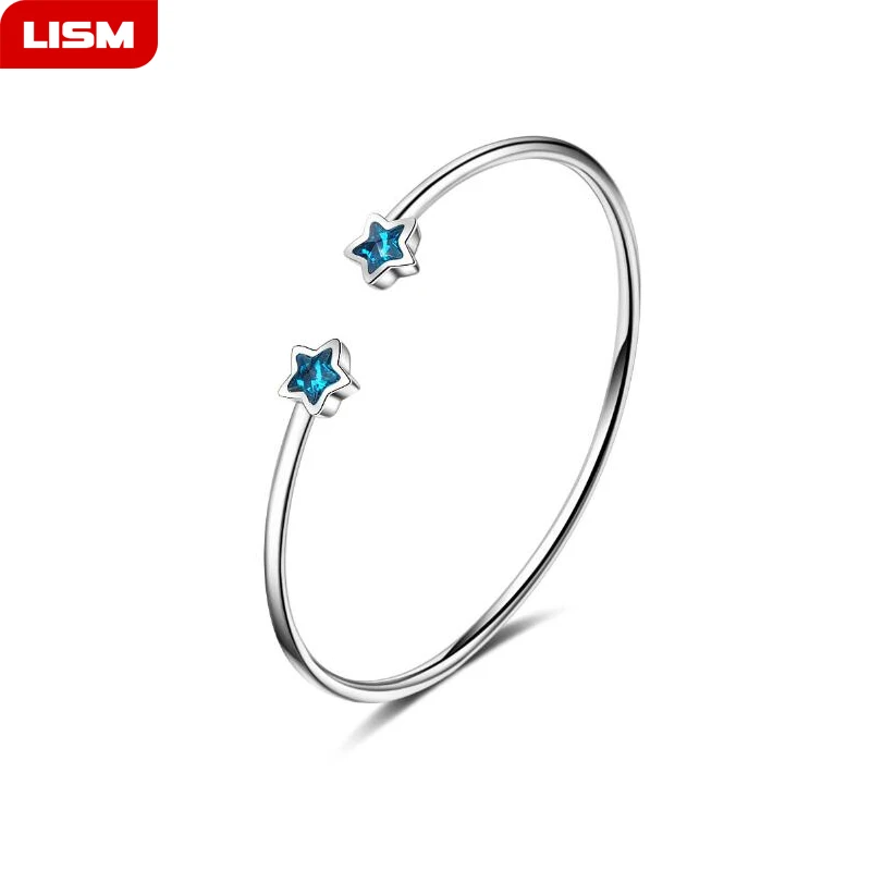 Big Promotion Clear Austrian Crystals Student Style Trendy Blue Stars Opening Bangles Silver Plated Valentine's Gift
Big Promotion Clear Austrian Crystals Student Style Trendy Blue Stars Opening Bangles Silver Plated Valentine's Gift