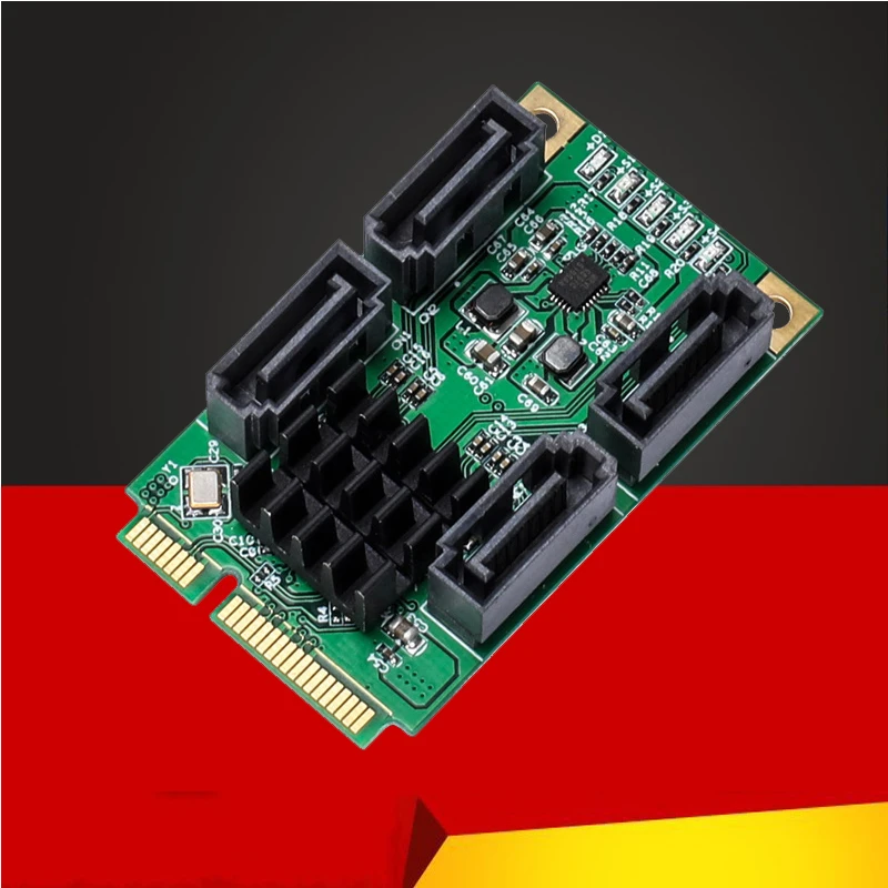 Add On Cards 4 Port SATA III 6G Mini PCI Express Marvell 88SE9215 Controller Card SATA3.0 Mini PCI Express SSD SATA Adapter Card
Add On Cards 4 Port SATA III 6G Mini PCI Express Marvell 88SE9215 Controller Card SATA3.0 Mini PCI Express SSD SATA Adapter Card